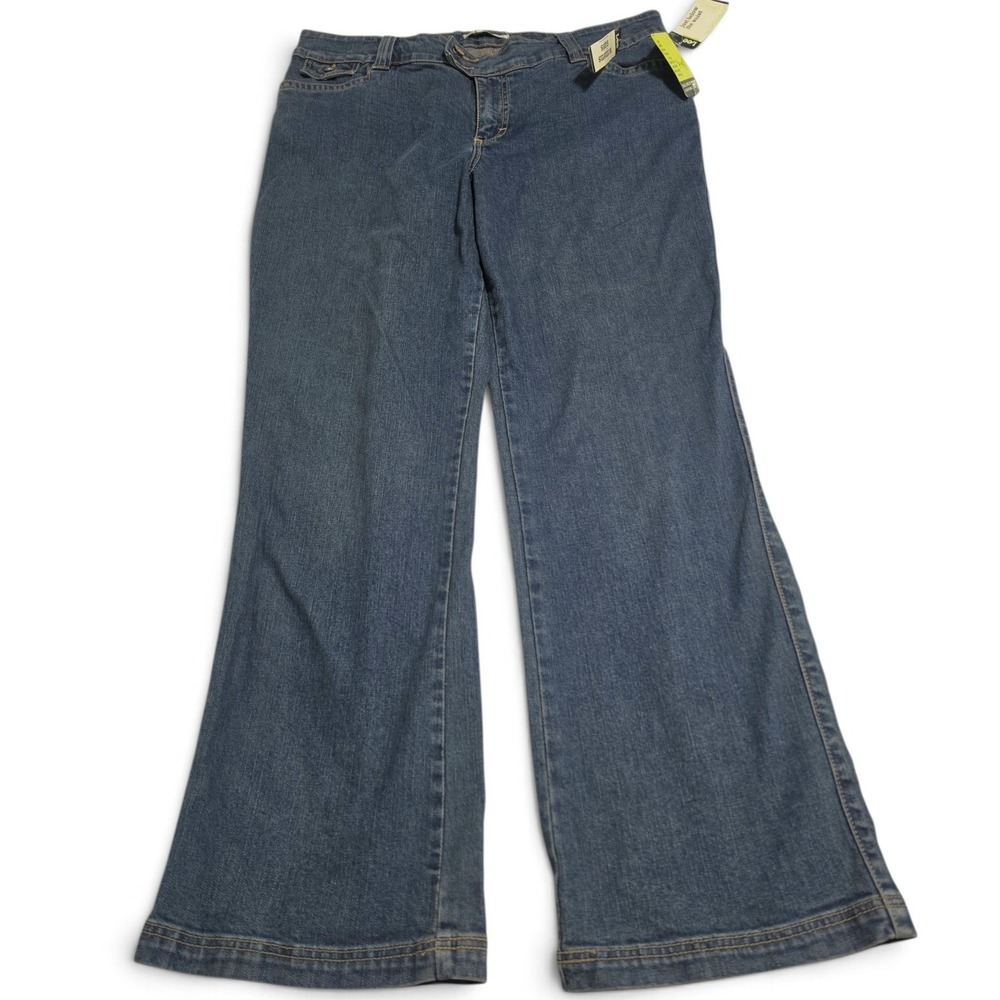Lee Natural Bootcut Jeans 16W Medium Dark Khaki Tint Stretch Flap Pocket NEW